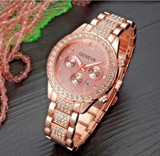 AUTOMATIC Date Ladies Women's Chronograph Fashion Style Crystals Bling watches