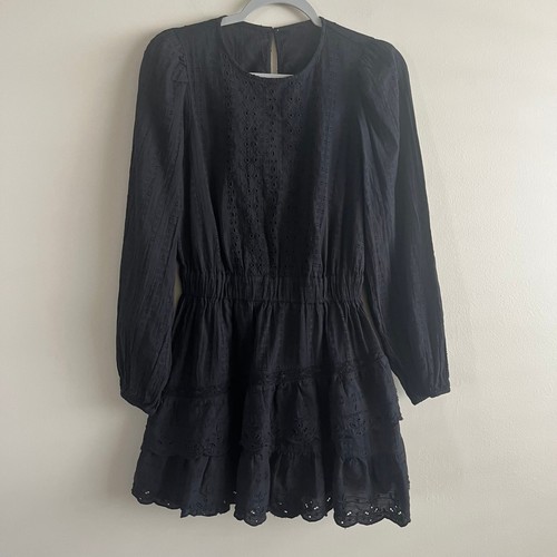 Zara black eyelet embroidered - eyelet,