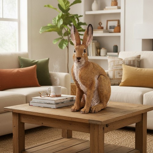 Hare garden ornament resin - ornament,