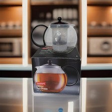 Bodum Assam Glass Tea Press Tea Pot / Tea Infuser 1.0Litre Black - Original Box