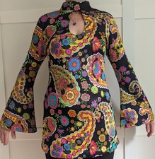 Womens Flower Power Hippie Hippy Costume Groovy 1960s  Fancy Dress