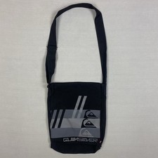 Quiksilver Messenger Shoulder Bag Black Grey Logo 31×39cm Surf Skate Crossbody