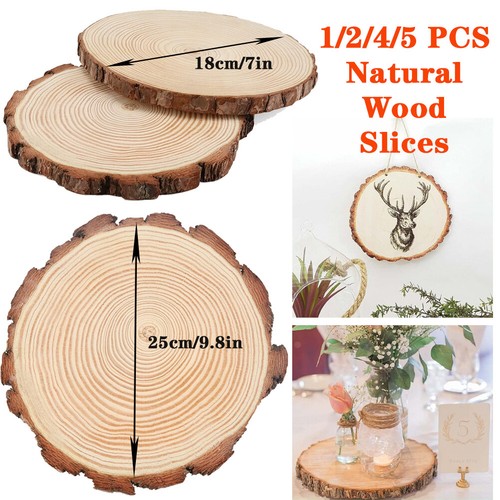25cm pine wood slices - pine, round