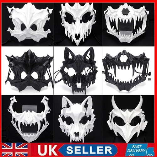 Half face mask dragon tiger - half-face,