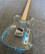 Multiple LED colors, acrylic electric guitar, wooden neck, optional colors