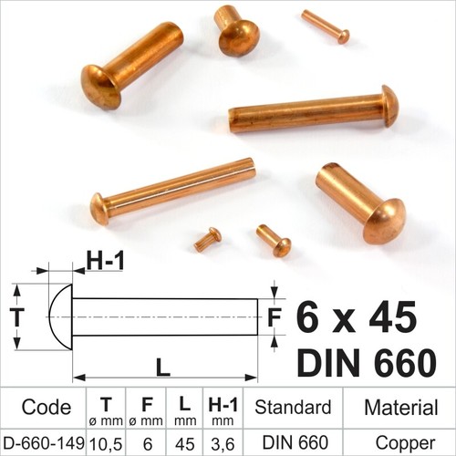 Solid copper round pan head - copper,