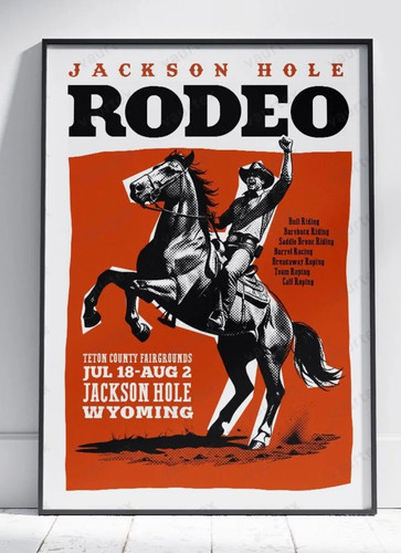 Jackson hole rodeo poster - hole,