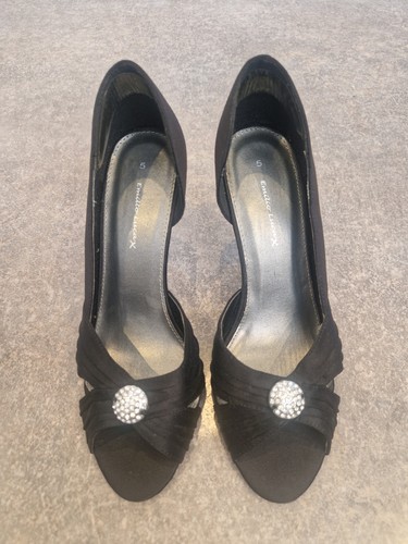 Size black satin - satin, stiletto