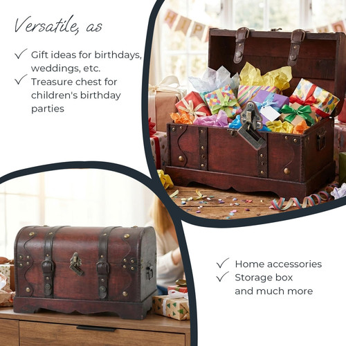 Wooden box treasure chest - wooden,