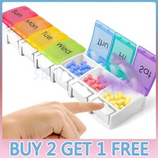 7 Day Pill Dispenser Medicine Tablet Storage Organiser Case Weekly Box UK