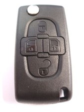 RFC 4 button flip key case for Peugeot 807 1007 remote battery attached to case