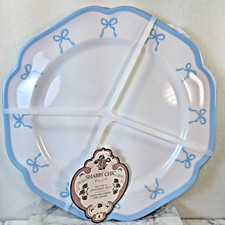 Shabby Chic Plates White /Blue