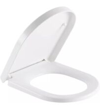 SADALAK D-Shaped Toilet Seat Short Soft Close  Quick Release Hinges, White #1