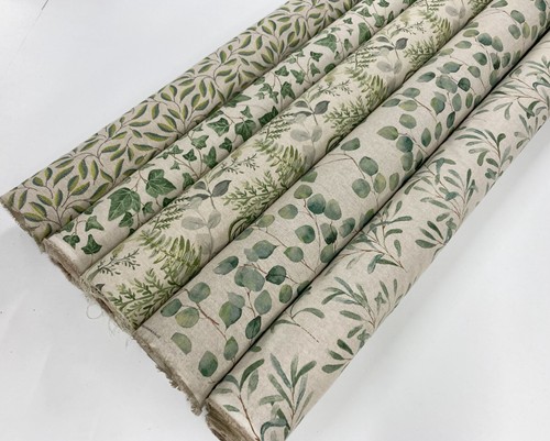 Green foliage curtain fabric - foliage,