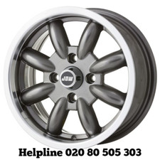 Morris Traveller (Woody) Minilight Design 14x6 Alloy Wheels x 4 Silver Hi-lite