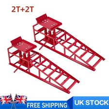 Heavy Duty 2PC Car Ramps with Hydraulic Jack Garage Vehicle Lift 4 Ton Tools