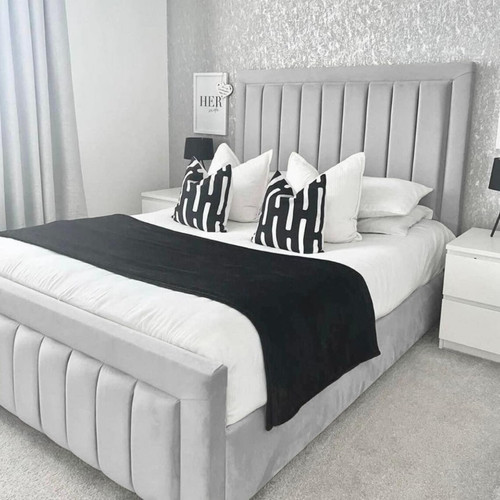 Panel lined bed frame plush - panel,