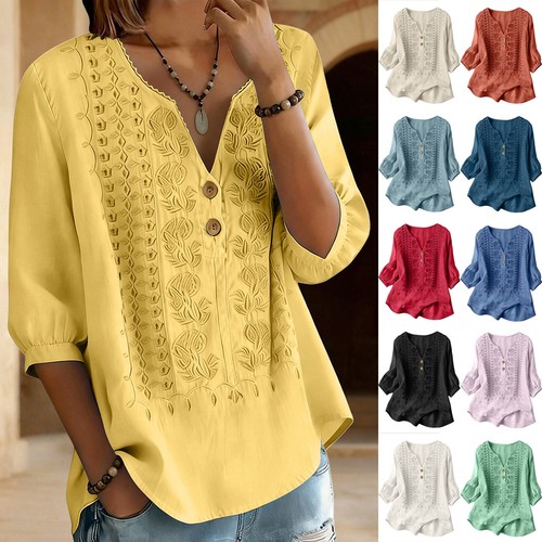 Ladies summer button - v, neck