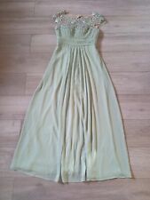 Ever Pretty Pale Green Sheer Lace Maxi Dress Beads Bridesmaid Occasion Prom UK10