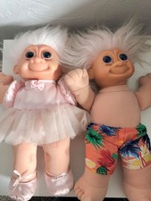 2 vintage soft bodied troll