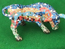 MOSAIC BULL collectables figurine Spain Gaudi multicolour toro 16 cm ceramic