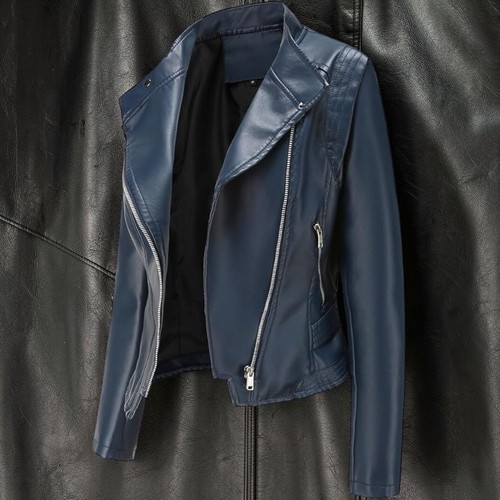 Faux leather jacket - leather, womens