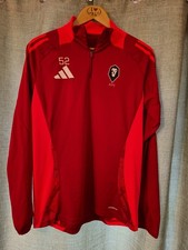Salford City Long Sleeve Adidas Training Shirt Player Issue Red Size Medium #52