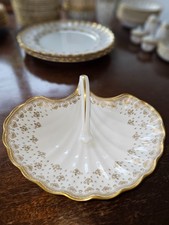 Spode Fleur De Lys Gold Shell Shaped Dish Very Rare 25cm