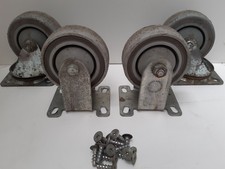 4 x Heavy Duty 100 mm x 35 mm Rubber Swivel Castor Wheels Trolley cage