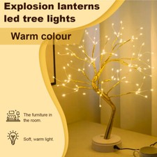 Artificial White Birch Tree with Pre-Lit LED Light for Indoor Covered Outdoor