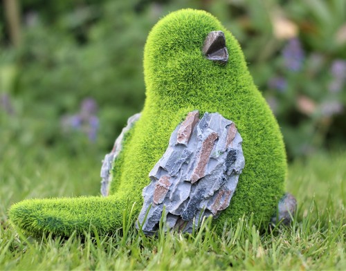 Garden ornament bird flocked - garden,