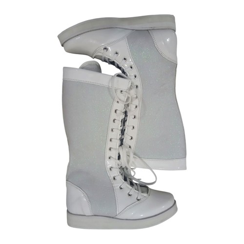 Pro wrestling boots - wrestling, white