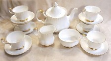 Royal Albert Val D'Or Large Tea Pot Milk Jug Sugar Bowl 6 Cups & Saucers 1st Qty