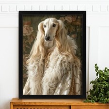 Elegant Saluki in Pearls Art