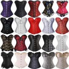 Women Lace Up Corset Pink