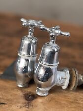  Vintage  1950’s Brass/Chrome Globe Bath Taps . Pair