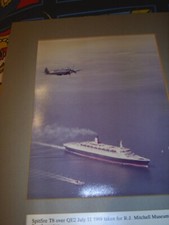 QE2 Memorabilia - T8 Spitfire fly past in The Solent