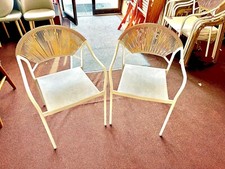 Habitat Elvas Set of 2 Rattan Effect Garden Chair - Natural | Outdoor Durable