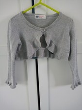 H&M baby girls silver grey long sleeved shrug/cardigan age 18-24 months