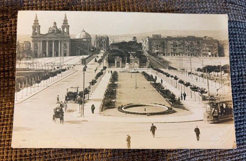 Vintage rppc floriana malta - floriana, w/