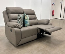 ‘Trinity’ Manual Recliner Grey Soft Endurance Fabric 2 Seater Sofa BRAND NEW