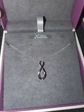NEW Beaverbrooks 9ct White Gold Diamond Necklace RRP £375