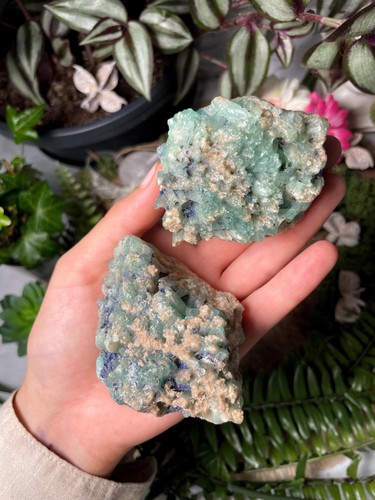 Blue aragonite with azurite - blue,
