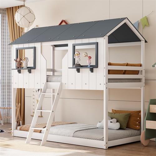 Wood twin over - twin,