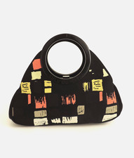 Lulu Guinness Black Handbag With Pattern - Rare  - Thames Hospice