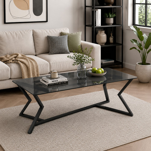 Glass coffee table rectangle - glass,