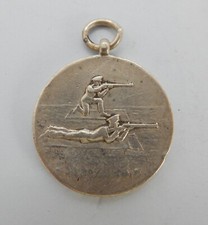 RIFLE Shooting Hallmarked Sterling SILVER Medal WJ Dingley Birmingham 1925