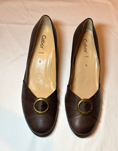 Gabor brown leather court - brown,