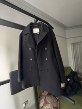 Mackintosh Dalton Wool (90% Wool 10% Cashmere) Black Pea Coat - Medium