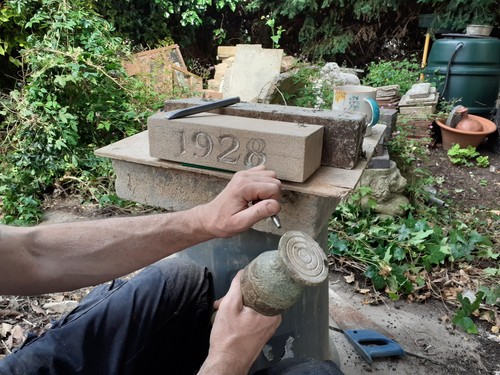 Hand carved sandstone - hand,